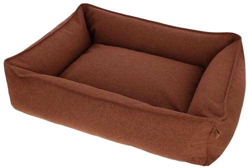 Kerbl Pet Kuschelbett Oliver | Rost, 110 × 85 × 26 cm, komfortables Hundebett und Liegekissen aus pflegeleichtem Polyester