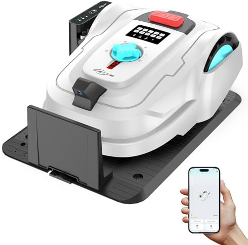 YARDCARE M800Plus Mähroboter ohne Begrenzungskabel Empf.800m², GPS-Positionierung+KI Vision Navigation, Automatische Rückkehr Ladestation+App, U-förmiger Schnitt, Präzise Hindernisvermeidung