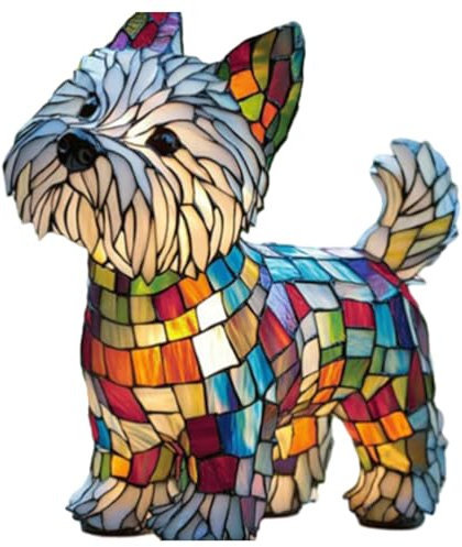 SAROZZTAL LED Hundeserie Lampe, Hund Katzen USB Nachtlicht Schreibtischlampe, Hundelampen aus Harz, Französische Bulldogge/Dackel/Corgi/Mops Nachtlicht für Wohnzimmer Schlafzimmer (B)