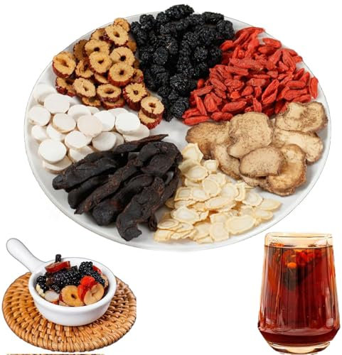 Tisane aux Six Trésors de Ginseng, Traditionnelle Chinoise Thé au Ginseng Détoxifiant pour les reins, Formule aux Six Trésors Naturels Précieux pour les Reins (20Bag/1Pack)