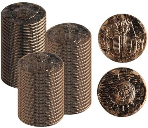 100 Teile/Satz Kunststoff Spiel Münzen Geprägte Design Spiel Münzen Ägyptischen Thema Schatz Münze Set Neuheit Spiel Münzen Party Requisiten