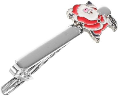CONGARTENO Pince à Cravate pour Homme Père Noël Festive en Alliage Métallique, Accessoire De Cravate pour Fêtes Et Mariages, Design Solide Et Antidérapant