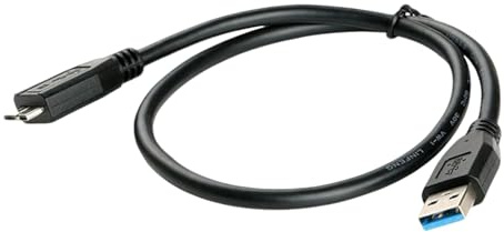 Torveen USB 3.0 A to Micro B Cable for External Hard Drives - High-Speed Data Transfer & Durable Design (0.5m, Black)