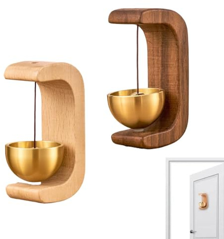 Cikiki Magnetic Door Chime,Magnetic Wooden Wind Chime Doorbell Decoration,Handmade Wooden Doorbell Shopkeepers Bell for Door Opening,Gifts for Housewarming