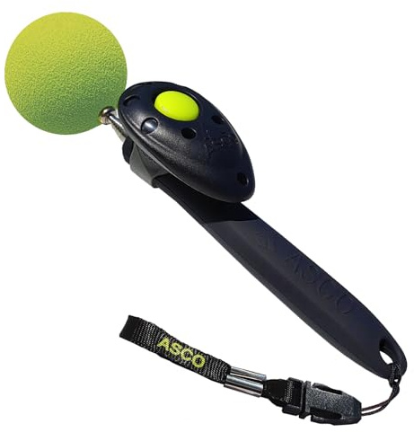 ASCO ClickStick Target Stick mit Clicker für Hunde, Katzen & Pferde – 50 mm XXL Target Ball – Clickertraining & Targettraining Zubehör für Hundetraining, Katzentraining, Pferdetraining (Schwarz)