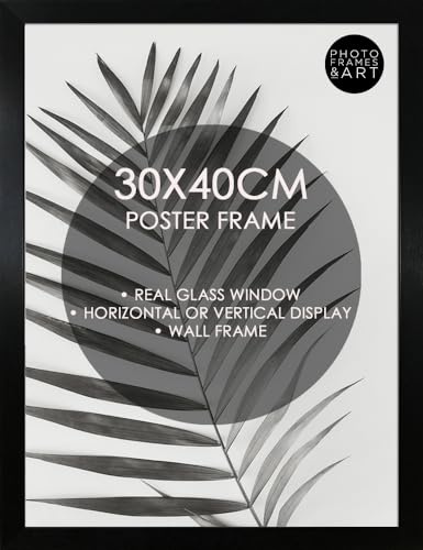 pf+a GLASS Black 30x40cm Picture Poster Frame Portrait Landscape Display