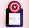 London Golden Swan 3D Superheroes Light Switch Wall Stickers, Batman, Marvel Avengers, Iron Man, Captain of America, Hulk, Thor, Felt! Kids Boys Girls Room Nursery (Captain America)