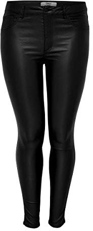 ONLY Carmakoma NOS Damen Carpunk Reg Coated Pants Skinny Jeans, Schwarz (Black Black), 42W 32L EU