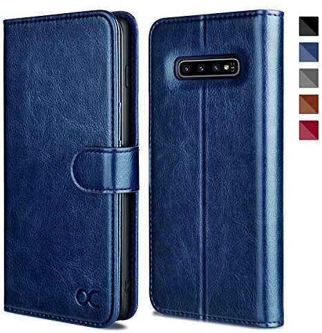 OCASE Cover Samsung S10, Custodia Galaxy S10 Interno TPU Antiurto Portafoglio, Supporto Stand, Carta Fessura, Cover di Pelle Case Flip Custodia per Samsung Galaxy S10 - Blu