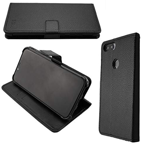 caseroxx Bookstyle Handytasche für Gigaset GS195 in schwarz – Klapphülle aus Kunstleder mit Kreditkartenfächern, Magnetverschluss, Standfunktion & Rundumschutz für Display und Gehäuse
