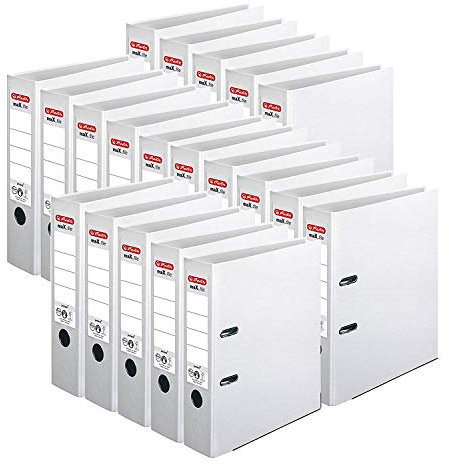 Herlitz Ordner maX.file protect A4 (8 cm mit Einsteckrückenschild) 20er Pack (Weiß)