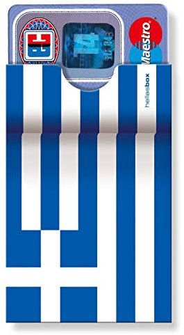Griechische cardbox /// Motiv: Griechenland Flagge/Griechische Fahne /// 3er Set /// Hüllen für Karten und Ausweise Aller Art im Scheckkartenformat