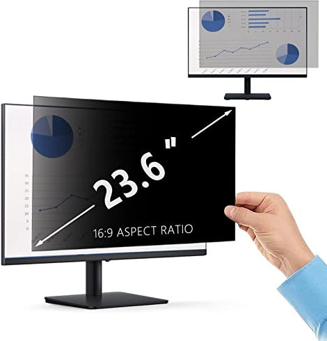 PaceBid 23,6 Zoll 16:9 Desktop Privacy Filter I Blickschutzfilter für Desktop Computer Widescreen Monitor I Privacy Screen Filter, Anti-Glare, Blocks 96% UV, Anti-Scratch, 23,6 Zoll 16:9