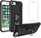 Asuwish Handyhülle für iPhone 7/8/SE 2020 2022 Hülle mit Glas Folie Schutzfolie und Magnetisch Ring Ständer i SE2020 SE2022 2/2nd 3/3rd Generation 7s 8s 6SE SE2 SE3 Slim Schutzhülle Phone Case Schwarz