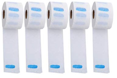 Minkissy 5 Rollen Friseur Halskrause Halsschutzkrause Einweg Nackenpapier 6,5cm Professionell Haarschneide Haar Färben Haarschnitt Frisierumhang Friseurzubehör Salon Zuhause Friseurbedarf