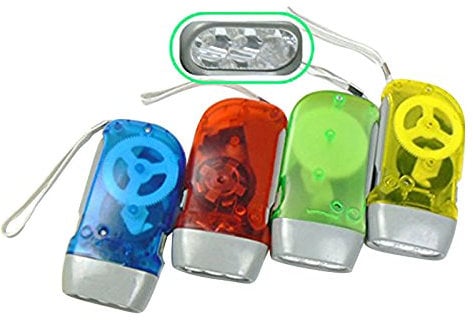 Facibom 3 LED Dynamo Wind Up Flashlight Hand-pressing Crank NR No Battery Torch