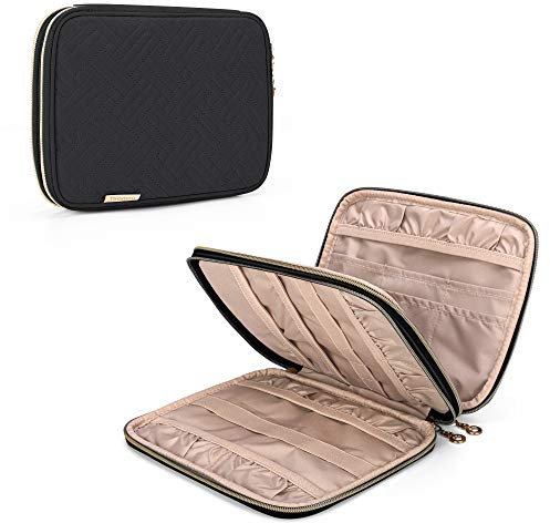 Teamoy Crochet Hook Case, Knitting Needles Case (up to 8”/20.3cm), Circular Knitting Needle Storage Bag, Travel Organiser Bag for Crochet Hook, Knitting Needles or Other Accessories, Black(Bag Only)