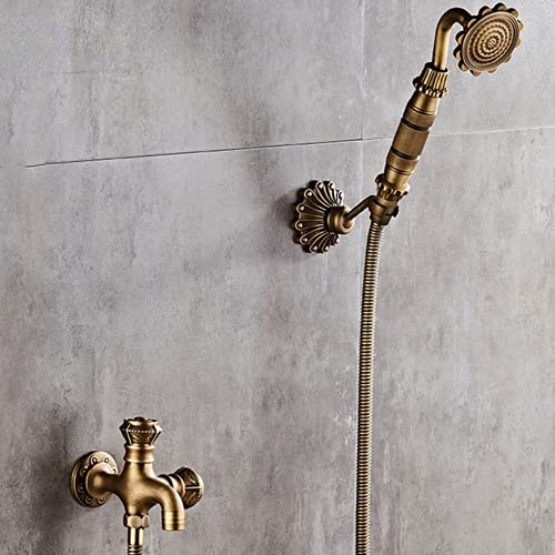 Faucet Retro Antiguo Baño de Latón Montado en la pared Lavadora Faucet MOP Fregajos Grifo de jardín al aire libre