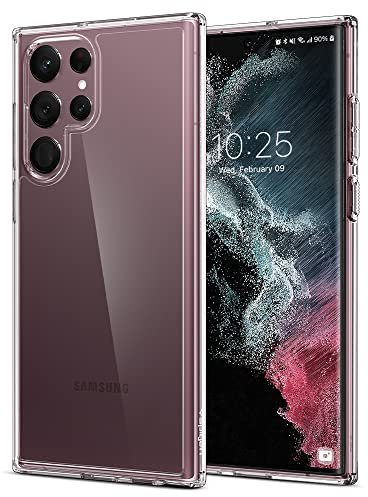 Spigen Ultra Hybrid Hülle Kompatibel mit Samsung Galaxy S22 Ultra -Crystal Clear