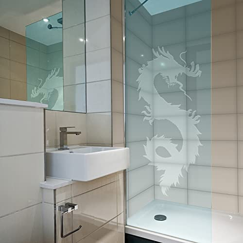 atFoliX Glasdekorfolie Drache Milchglasfolie FX Sticker Sichtschutz Dekoration Aufkleber