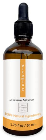 HerbOrganic Vitamin C Serum For Face-50ml | Hydrating, Anti Ageing & Skin Brightening Serum with Vitamin C and Hyaluronic Acid | Anti Wrinkle, Anti-Under Eye Circles, Dark Spots & Blemishes (30)