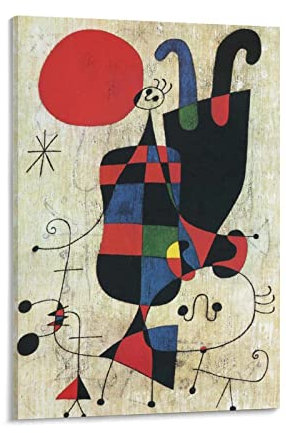 Joan Miró Poster, klassisches Gemälde, abstrakte Kunstdruck, Wandfoto, Poster, hängendes Bild, Familie, Schlafzimmer, Dekoration, Geschenk, 50 x 75 cm