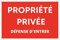 Panneau propriété privée- Panneaux de PVC - Plaque défense d'entrer - Signalétique en plastique 30x20 cm (1)