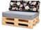 Bielik Palettenkissen 120 x 80 Set für Palettenmöbel | Wasserdicht Europaletten Sitzkissen | Palettensofa komplett besteht aus 3 Teilen in Farbe: Grau + Rosen