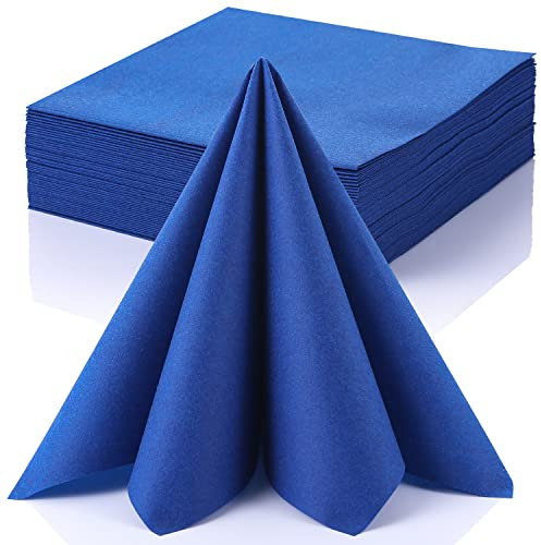 LEKOCH 50 PCS Einweg Servietten Dunkelblau, Air Laid Stoffähnlich Servietten Für Hochzeit Premium QUALITÄT,40x40