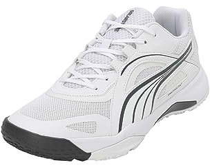 PUMA Unisex Solarstrike Ii Indoor Court Shoe, White Shadow Gray, 45 EU