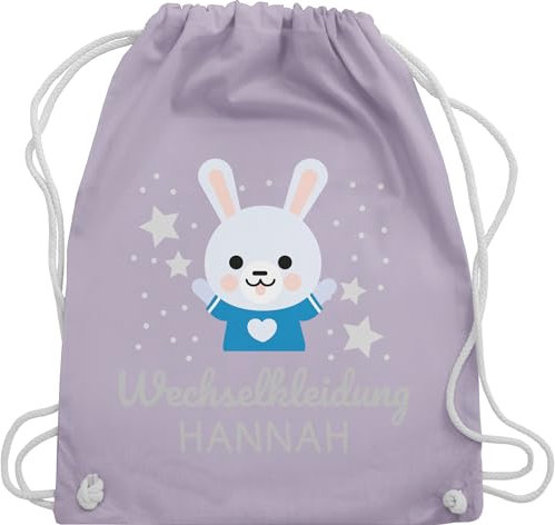 Turnbeutel Rucksack - Kita Beutel Wechselsachen Mädchen - Wechselkleidung Hase - Unisize - Pastell Lila - name kindergarten kinderbeutel personalisierter kindergartentasche aus stoff