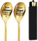 2 Latte Macchiato Spoons Gold, Long Spoon with Engraving Beste Mama und Bester Papa der Welt, Personalised Coffee Spoon Dessert Spoon Teaspoon Gifts for Parents for Birthday Christmas
