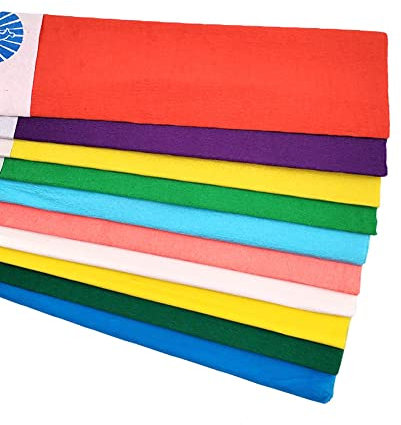 Générique Lot de 10 Feuilles de Papier crépon coloré, 50 x 100 cm, pour fête, Bandeaux de Bandeaux pour Papier crêpe, Fleurs, Emballage Cadeau, malléable, Haute élasticité (10 pièces)