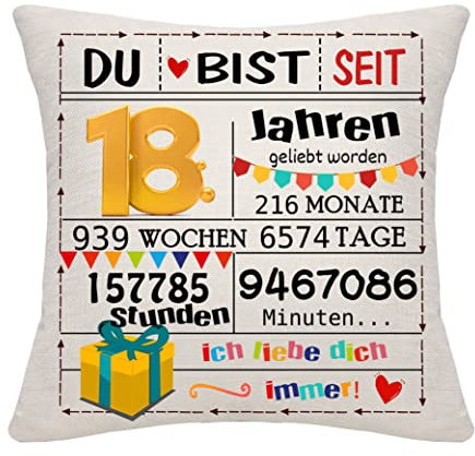 Bommex Geburtstagsgeschenk Geschenk Geburtstag Dekorationen für Frauen Männer Mädchen Jungen Kissenbezüge Zierkissenbezüge für Geburtstag Happy Birthday Geschenk (18)