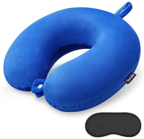 Gosider Nackenkissen für Reisen, bequemes Reisekissen Memory Foam U-förmige Unterstützung für Nacken und Kopf, tragbares Nackenkissen, geeignet für Flugzeug, Züge, Autofahrten, Himmelblau