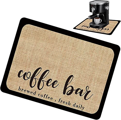 Tapis de bar en caoutchouc pour cafetière, tapis de drainage absorbant de cuisine, tapis de machine à café, tapis de cafetière antidérapant pour cuisine, bar, comptoir d'accessoires (café, 50 x 60 cm)