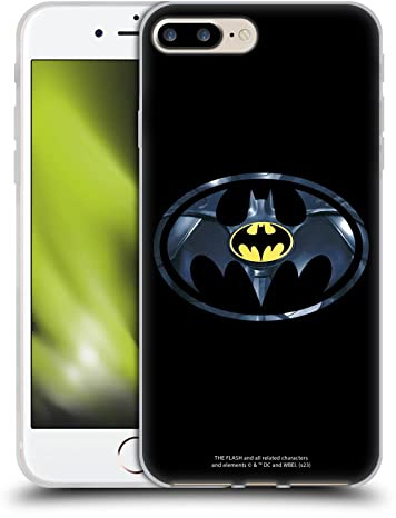 Head Case Designs Officially Licensed The Flash 2023 Black Batman Logo Graphics Gel Case [Military Grade Protection] Compatible with Apple iPhone 7 Plus/iPhone 8 Plus and Compatible with MagSafe