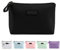 Kleine Kosmetiktasche MAANGE Kleine Make up Tasche Tragbare Reise Schminktasche wasserdichte PU Leder mit Griff Niedliche Vielseitige Reißverschlusstasche für Frauen (schwarz)