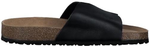 Tamaris Damen Sandaletten, Frauen Sandalen,offene Schuhe,Strandschuhe,Sommersandalen,bequem,flach,Sommerschuhe,Black Leather,38 EU