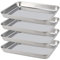 ZOENHOU Set di 4 teglie da forno in acciaio inox, antiaderenti, rettangolari, per catering, biscotti, tostatura per forno, facili da pulire, 23 x 17 x 2 cm