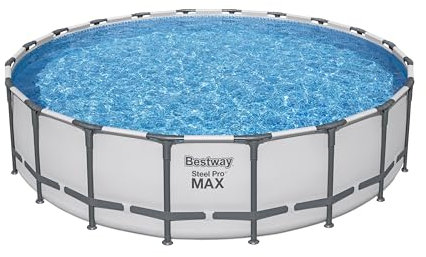 Piscine hors sol ronde Steel Pro Max™ 610m x 132m, filtration à cartouche, échelle, bâche