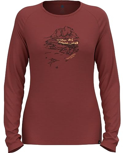 Odlo Damen Langarm Shirt Ascent Merino 200 Norway, Spiced Apple, XS