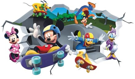 Disney Mickey und Minnie Wandsticker Wandtattoo Vinyl Cartoon Wanddeko Wandtattoos Mickey Wandsticker Kinderzimmer Babyzimmer Büro Spielzimmer Schule rot schwarz
