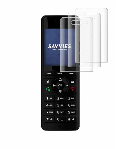 Savvies Schutzfolie für AVM Fritz!Fon X6 Black | 4 Stück Transparenter Displayschutz Made in Germany Curved Full-ScreenDisplayschutz-Folie Klar Anti-Fingerabdruck