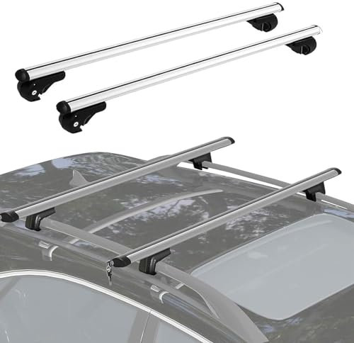 Auto Dachträger für SEAT León/León ST/León Cupra/Leon SC/Leon X-Perience KL 5F 1T 1M 2000-2025, 2 Stück Aluminium Dachgepäckträger Gepackträger Querträger Transport Zubehör