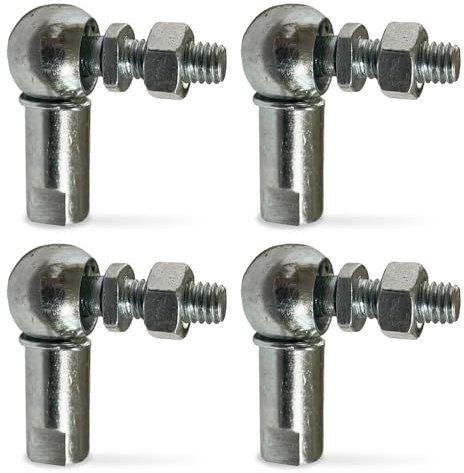 Udbrud 4 pezzi L Forma Sfera Giunto Asta Fine Cuscinetto, M8 Sfera Presa Fine Montaggio, Asta Estremità Giunto Cuscinetto, Kit giunto sferico Estremità Snodo Snodo Sferico (M8 x 1,25)