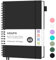 RETTACY Collegeblock A5 Kariert, Leichtgewicht Notizbuc, Blcok Ringbuch, 100gsm mit 160 Blatt / 80 Seiten zum Zeichnen, PVC Cover, zum Tagebuch, College, Konferenz, Reise, 14.8 x 21cm - Schwarz