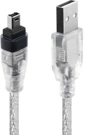 SMCEHEYA Firewire to USB Adapter Cable IEEE 1394 4 Pin to USB Converter Cable Male to Male iLink Firewire DV Adapter Cord Double-Sided Transmission 400Mbps Compatible with DV Digital Cameras(1.5M)
