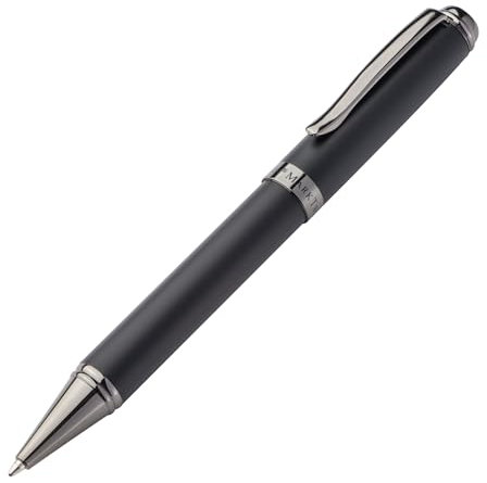 StillRich® x Mark Twain hochwertiges Metall Kugelschreiber Set | 1 Stück | Farbe schwarz-matt | einfaches & weiches Schreiben | blauschreibender Kugelschreiber für Büro, Schule oder Geschenk