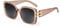JM Vintage übergroße quadratische polarisierte Sonnenbrille für Frauen, Retro-Luxus große Sonnenbrille UV400 Braun